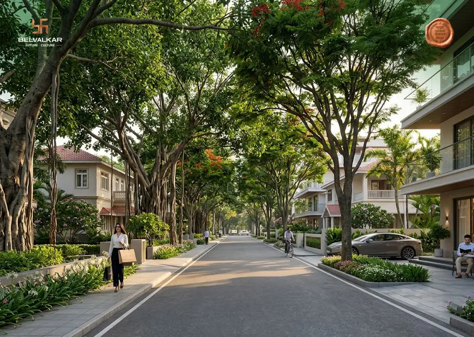 Prabhat Road Pune featuring tree-lined streets, premium residences, and a peaceful luxury neighborhood