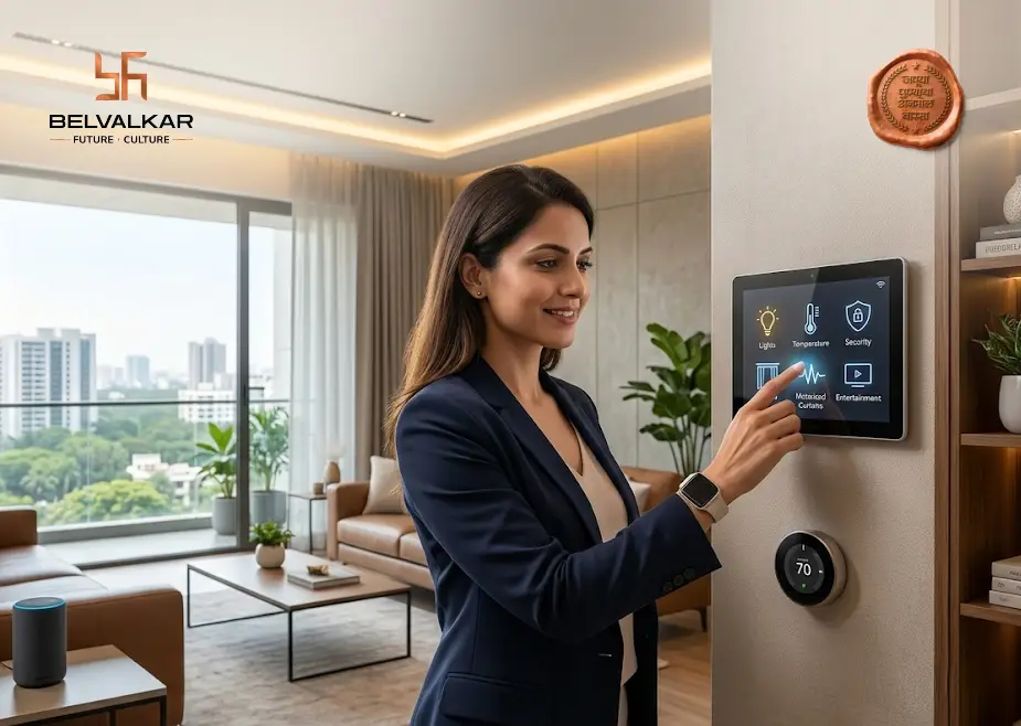 Modern smart home features in a new Pune apartment